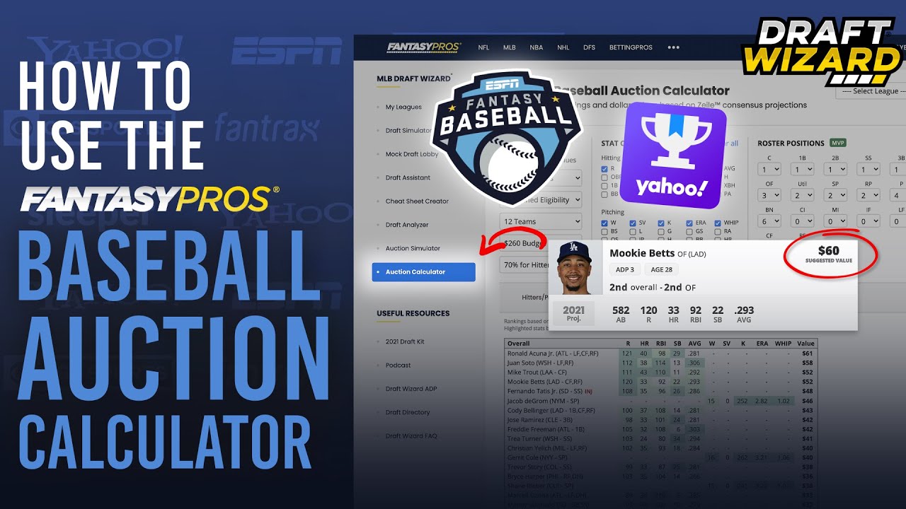 Fantasy baseball auction calculator: Top tips for drafting and winning auctions!