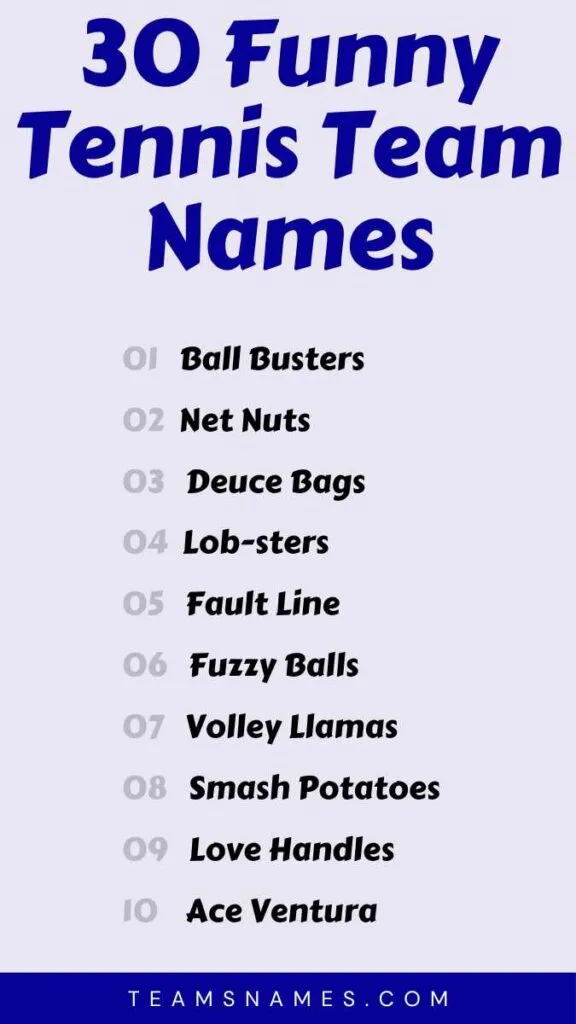 Fun Team Names for Tennis: Stand Out on the Court!