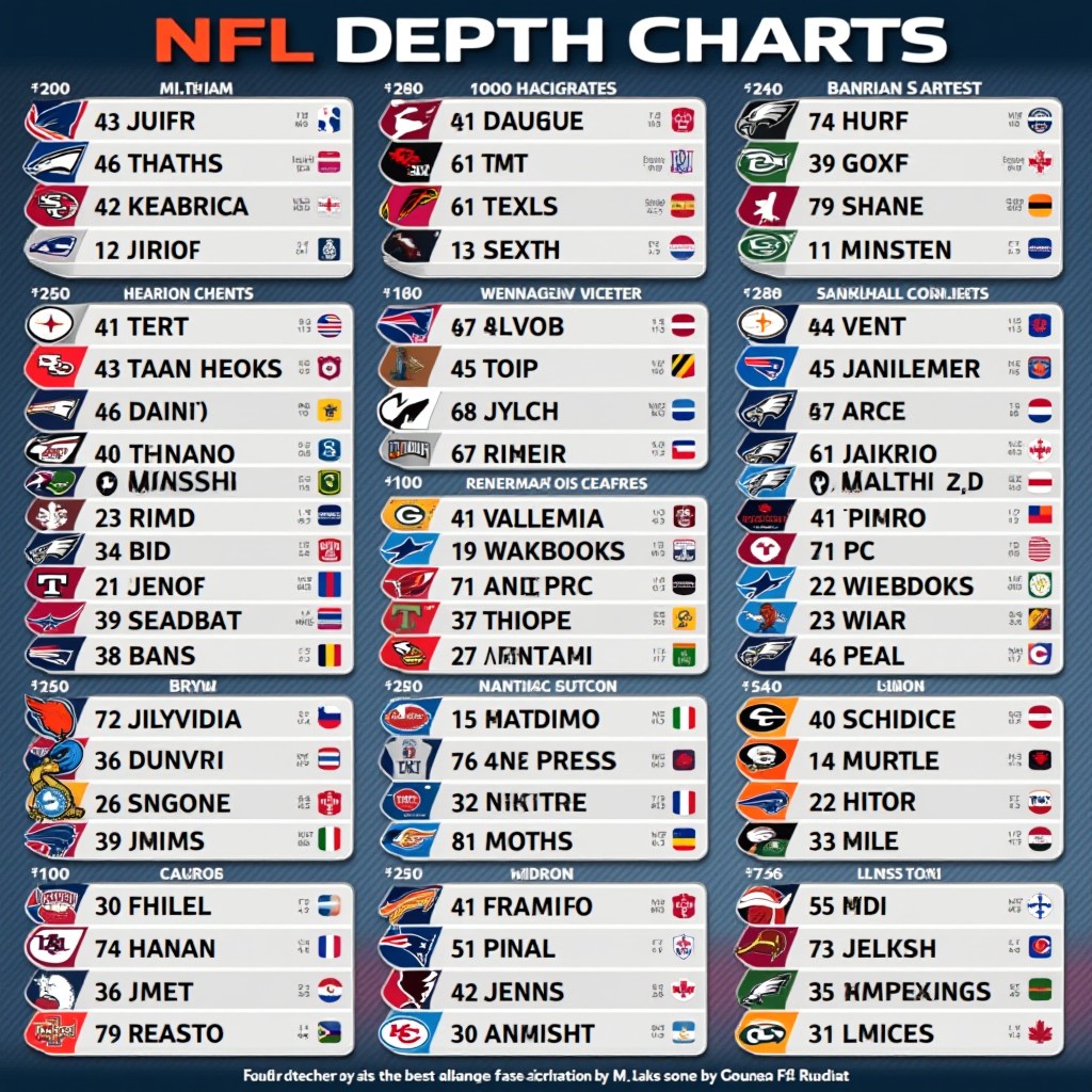 NFL Depth Charts for 2024 Season: Starters and Key Players.