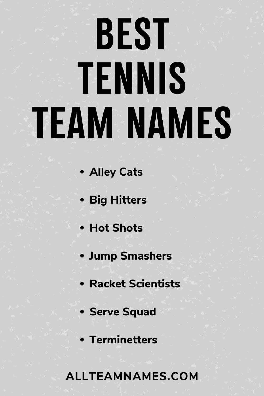 What are the major leagueteam names for tennis? Get a simple list of top tennis team events.