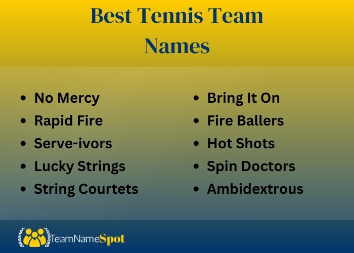 Tennis names for teams how to choose? (Easy ways to find cool team names fast!)