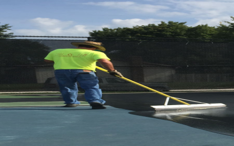 How tennis court colorizer works restore faded court surfaces easy way