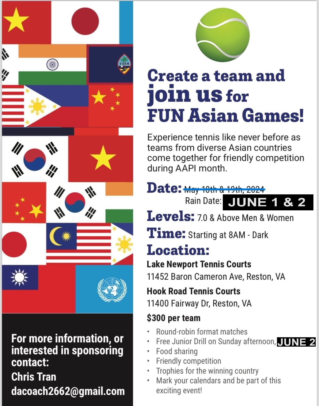 Reston Team Tennis Leagues Start Dates Cost and Locations