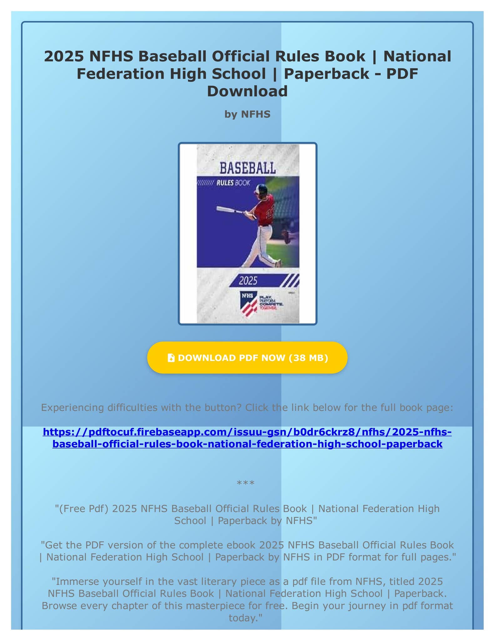Why download nfhs baseball rules 2025 pdf? Must know for coaches!