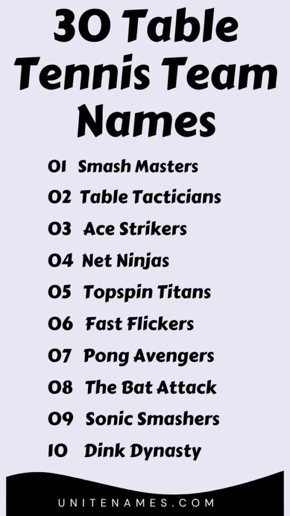 Fun tennis team names generate ideas? (quick tricks for unique names)